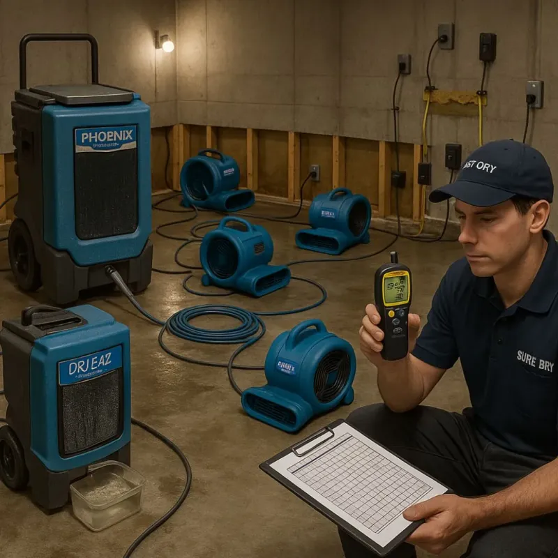 Structural Drying and Dehumidification process in Chester, WV